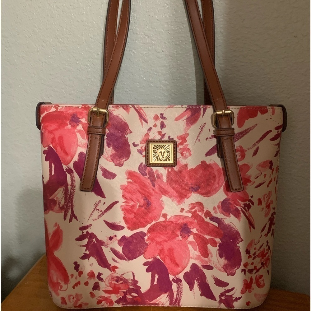 Anne Kline bag in pink spring floral design